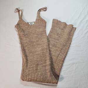 Minimum Ribbed Knit Dress in Brown
